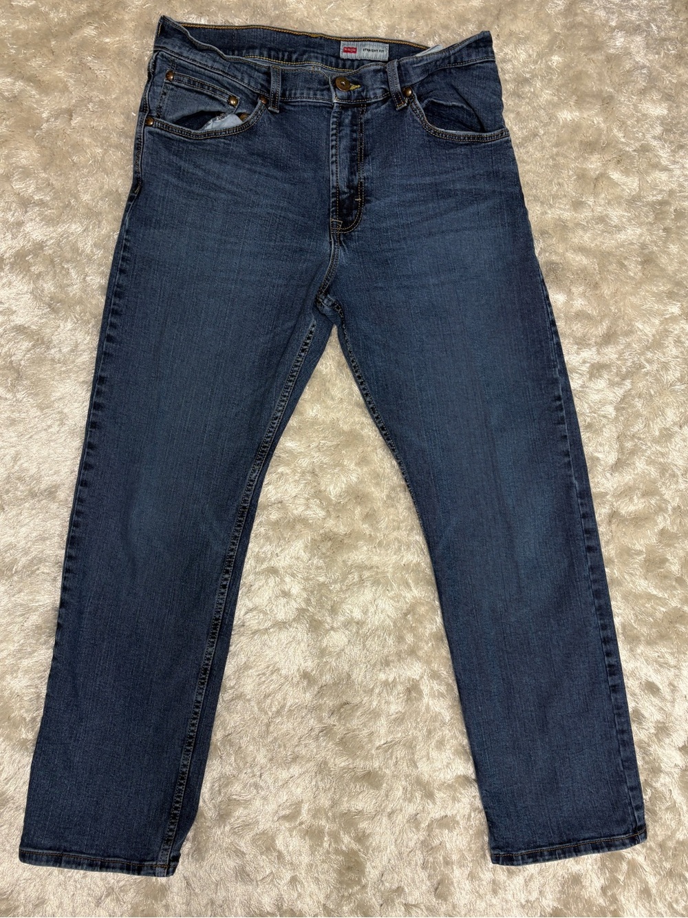 Wrangler Men's 32/30 Wrangler Dark Blue Jeans - Classic Straight Fit- preloved